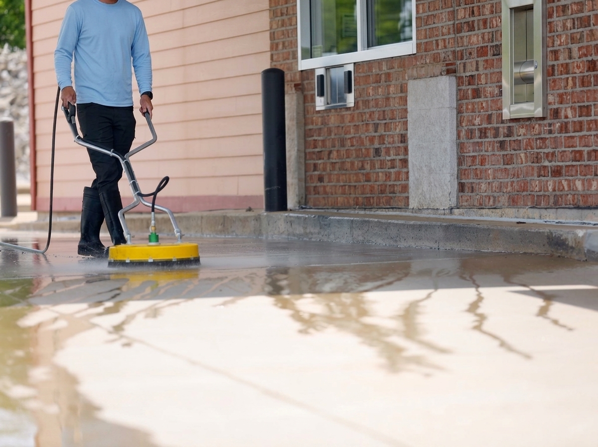 Surface cleaning concrete